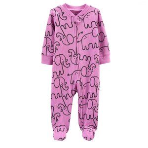 Carters Elephant Thermal 2-Way Zip Cotton Sleep & Play Size 9 Months